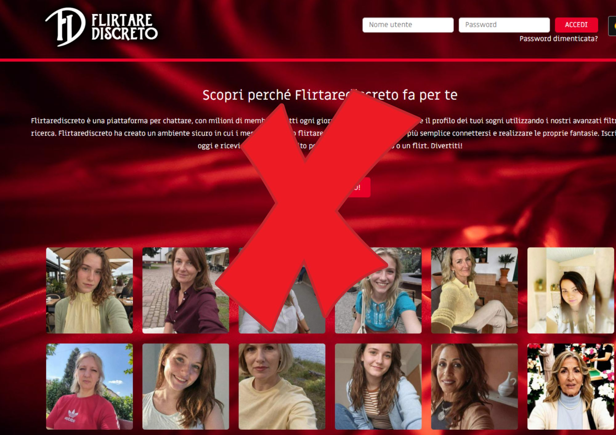 flirtare discreto truffa