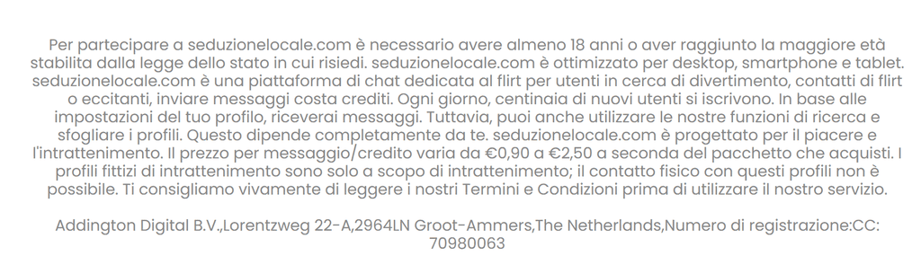 Basta leggere le scritte in piccolo nel piè di pagina per capire che si tratta di una truffa.