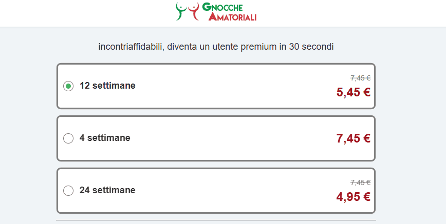 Quanto costa gnoccheamatoriali.net